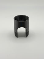 TrackMount main body showing the threaded tracker compartment and lateral cane opening