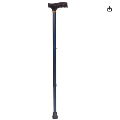 DMI Lightweight Aluminum Adjustable Walking Cane with Derby-Top Handle for Men and Women