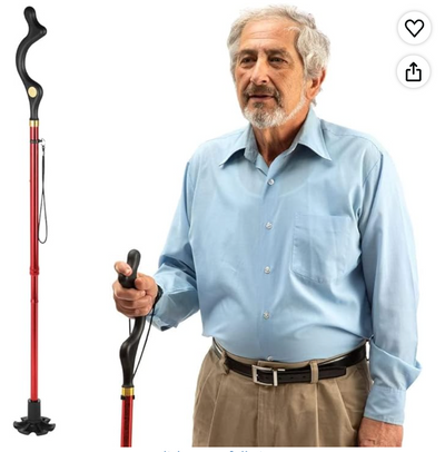 Walking Cane for Men and Women - Special Balancing Stick With 10 Adjustable Heights - Self Standing, Folding, Portable, Collapsible, and Comfortable